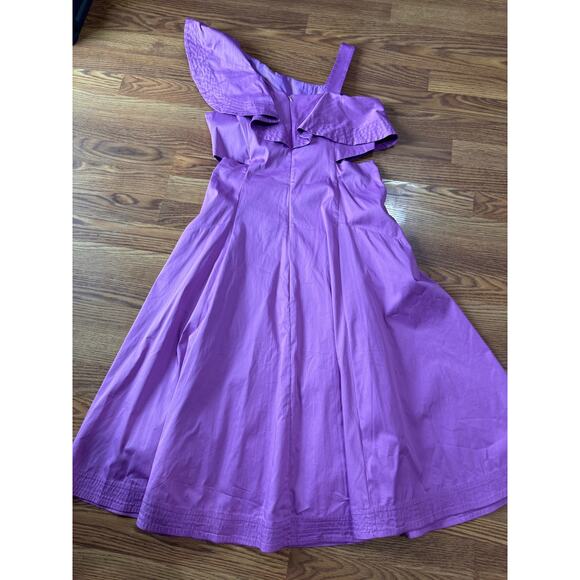 Veronica Beard lavender  Beilla Ruffled-Sleeve Midi-Dress size 10/ Medium - Picture 12 of 16